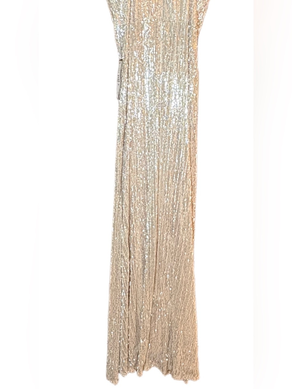 Betsy & Adam Strapless Sequin Gown Champagne Gold Size 10 NWT - Picture 3 of 11
